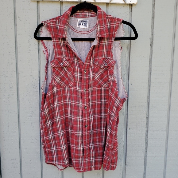 Converse Jackets & Blazers - Upcylced Converse Flannel Cotton Vest
